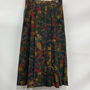 Vintage Geiger Pleated 100% pure virgin Wool Midi Skirt size 44 w/pockets FLAW